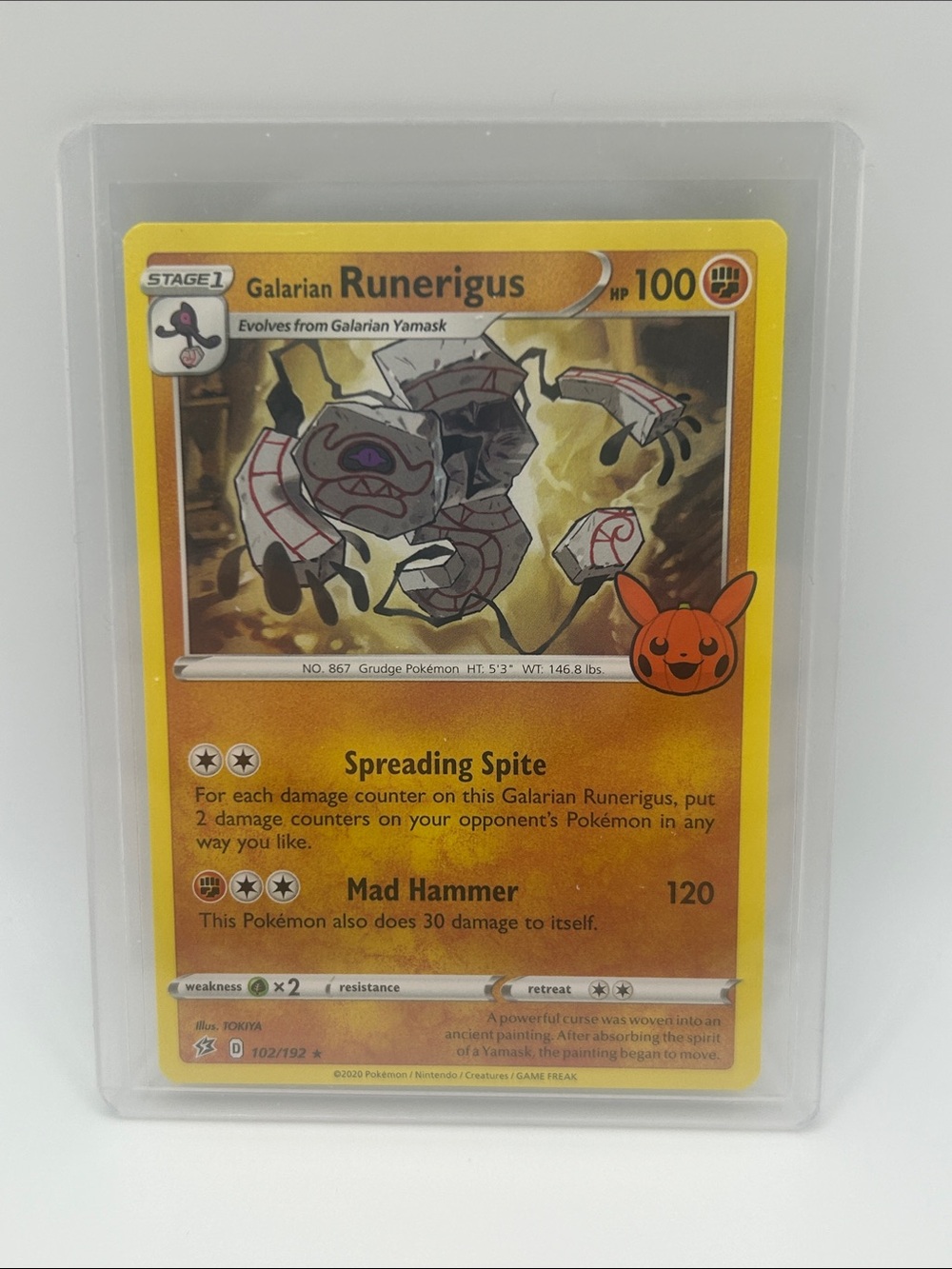 Galarian Runerigus Pokémon Trick or Trade 🎃102/192